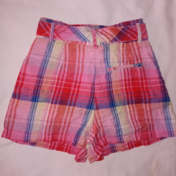 🆕C&C California | Pink, Red, & Blue Linen Plaid Shorts Size 4 Womens - Picture 2 of 5